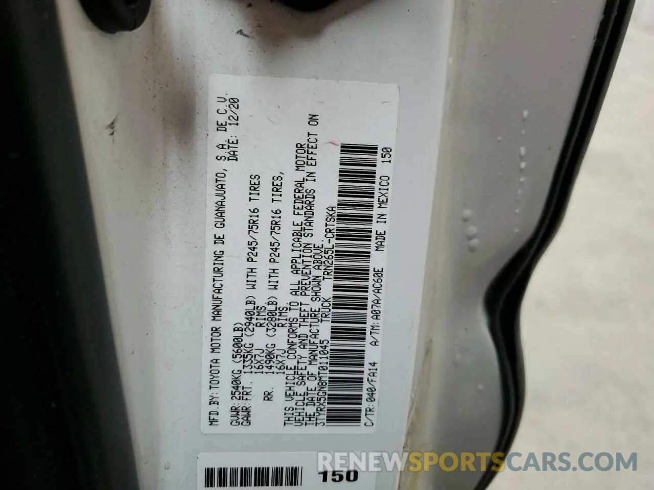 12 fotografías del automóvil dañado 3TYRX5GN8MT011045 TOYOTA TACOMA 2021