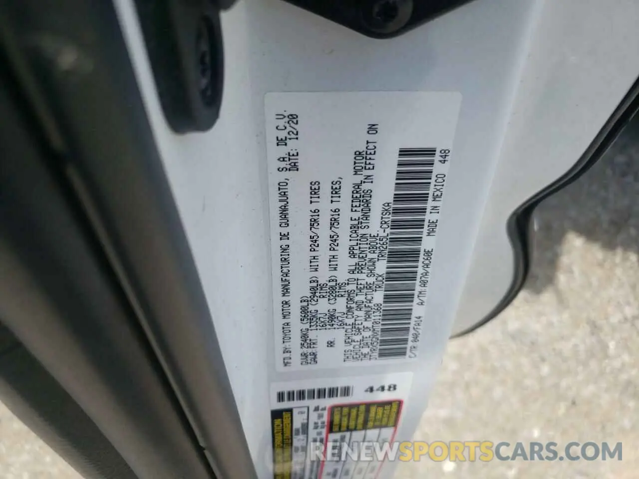 10 fotografías del automóvil dañado 3TYRX5GNXMT011368 TOYOTA TACOMA 2021