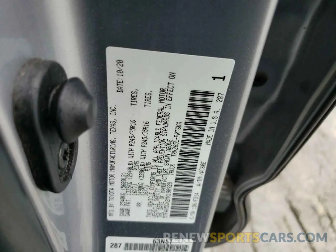 12 fotografías del automóvil dañado 5TFAX5GN2MX190928 TOYOTA TACOMA 2021