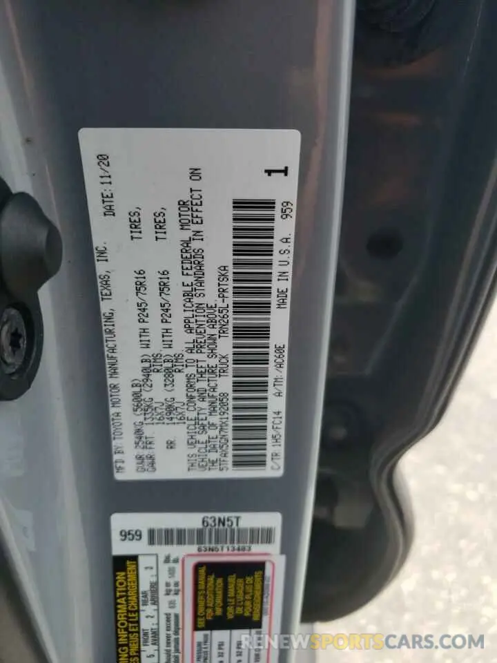 13 fotografías del automóvil dañado 5TFAX5GN7MX192058 TOYOTA TACOMA 2021