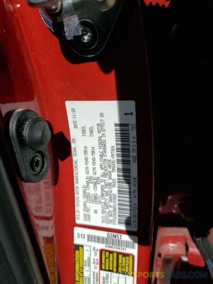 13 fotografías del automóvil dañado 5TFAX5GN8MX193865 TOYOTA TACOMA 2021