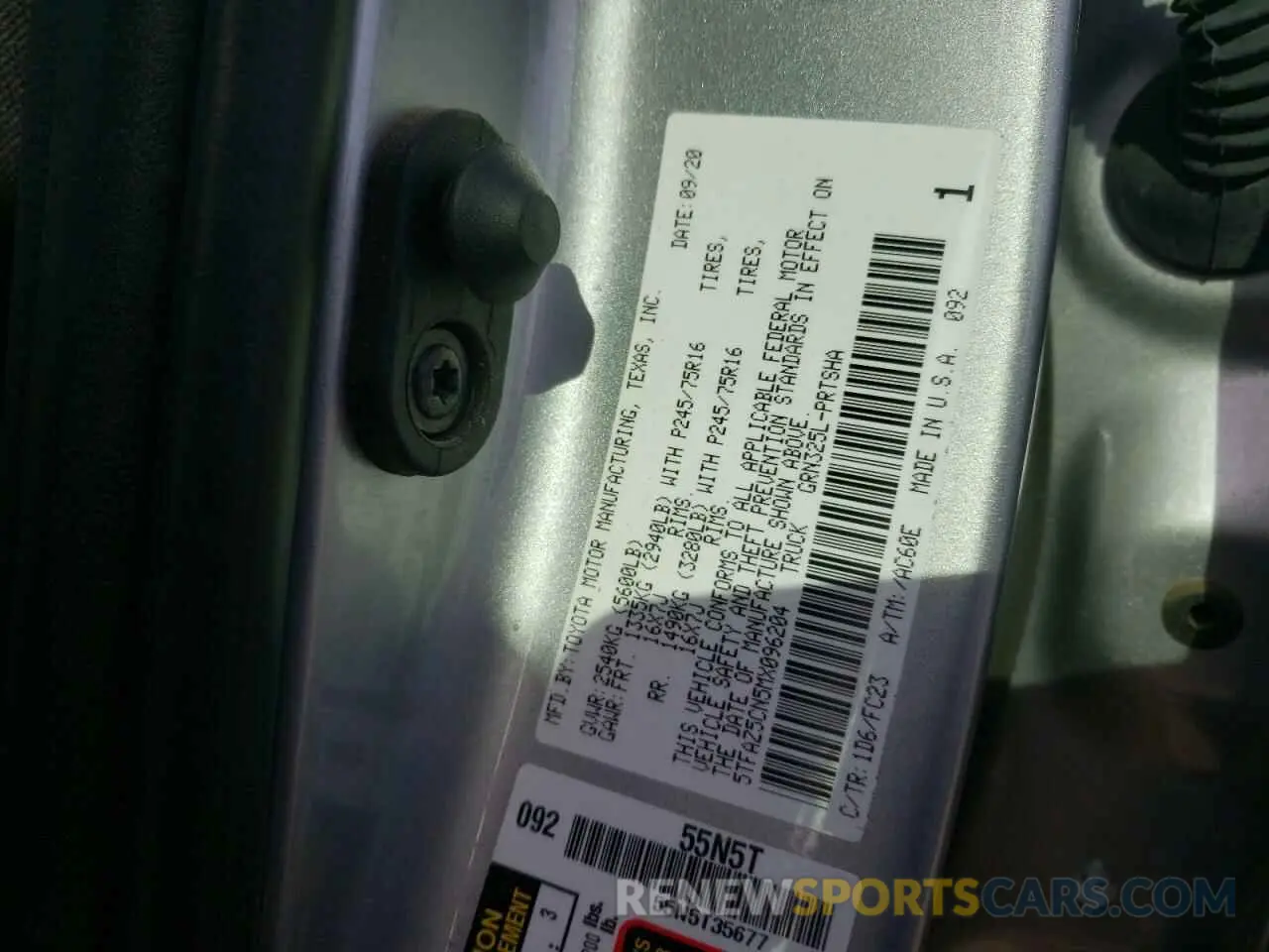 10 fotografías del automóvil dañado 5TFAZ5CN5MX096204 TOYOTA TACOMA 2021