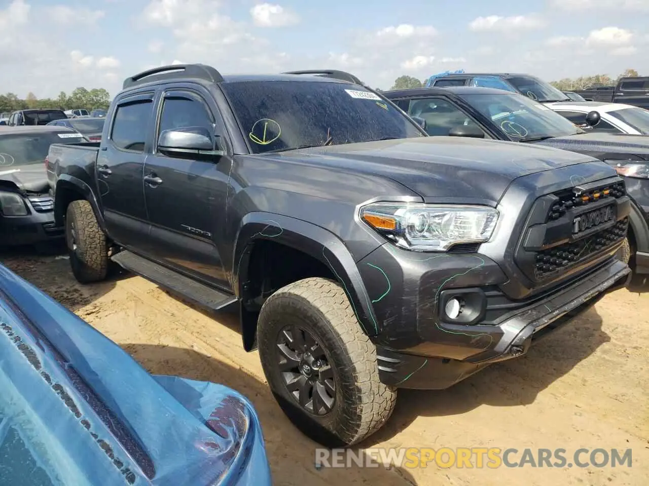 4 fotografías del automóvil dañado 5TFAZ5CN9MX104031 TOYOTA TACOMA 2021