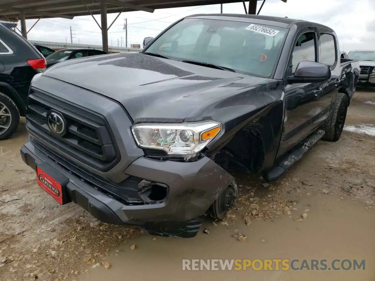 2 fotografías del automóvil dañado 5TFCZ5AN0MX254928 TOYOTA TACOMA 2021