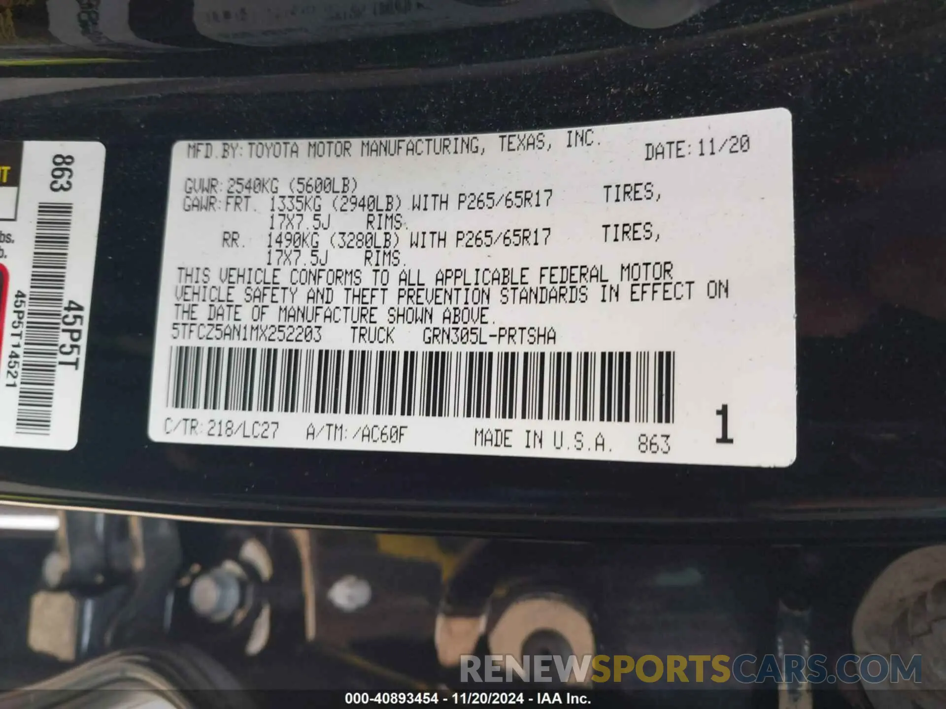9 fotografías del automóvil dañado 5TFCZ5AN1MX252203 TOYOTA TACOMA 2021