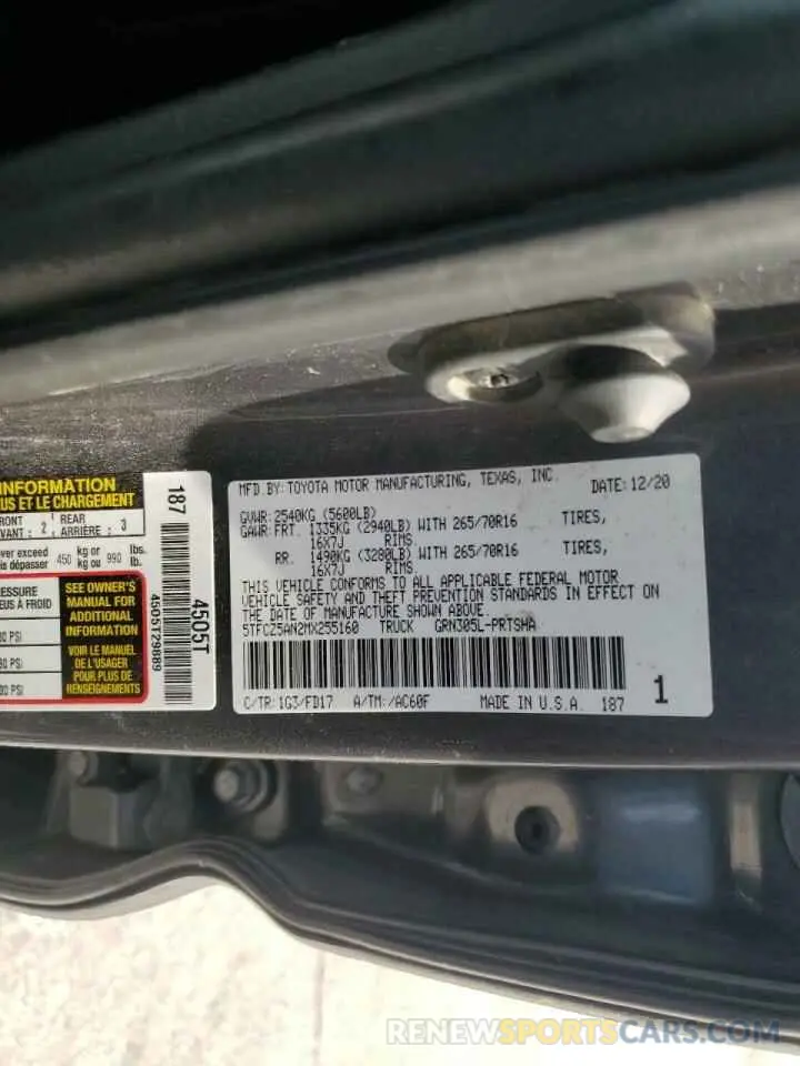 13 fotografías del automóvil dañado 5TFCZ5AN2MX255160 TOYOTA TACOMA 2021