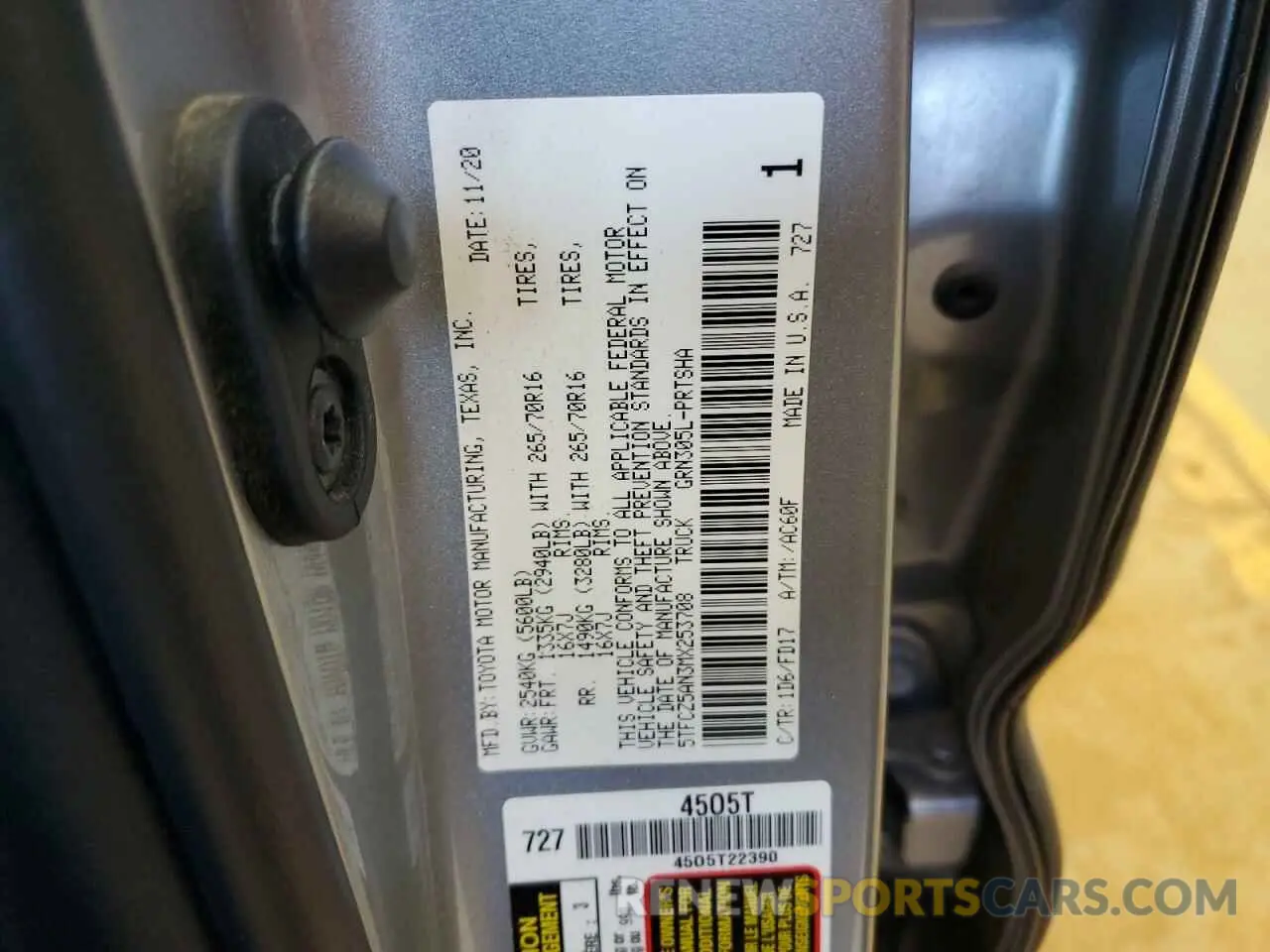 12 fotografías del automóvil dañado 5TFCZ5AN3MX253708 TOYOTA TACOMA 2021