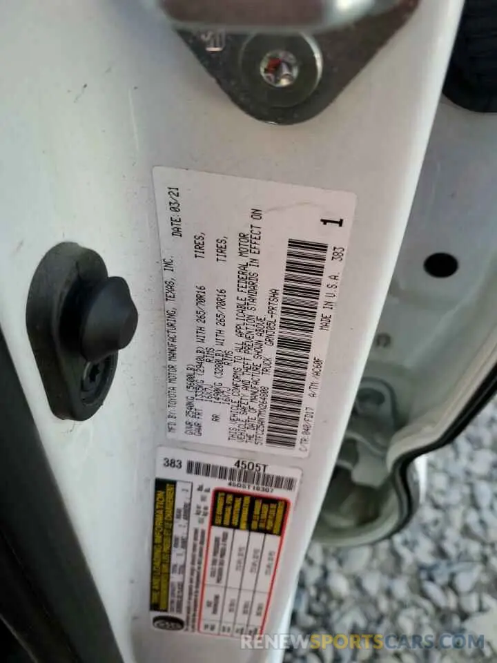 13 fotografías del automóvil dañado 5TFCZ5AN7MX264808 TOYOTA TACOMA 2021