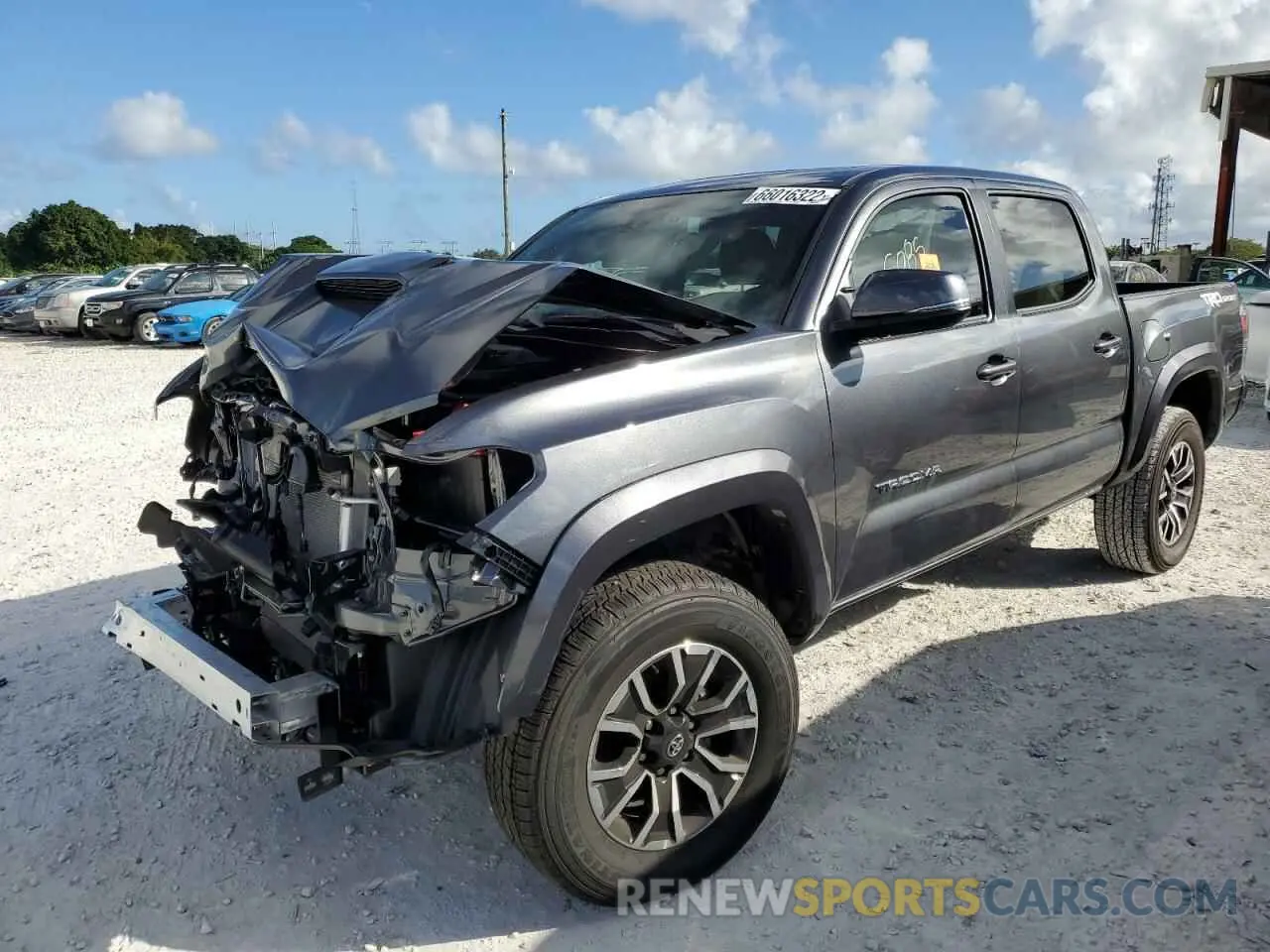 2 fotografías del automóvil dañado 3TMAZ5CN6NM163674 TOYOTA TACOMA 2022