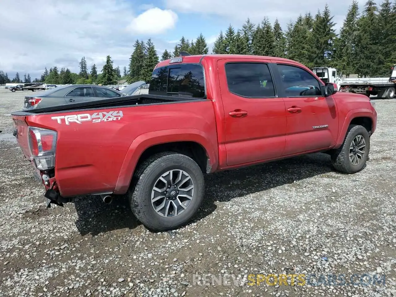3 fotografías del automóvil dañado 3TMCZ5AN1NM501526 TOYOTA TACOMA 2022