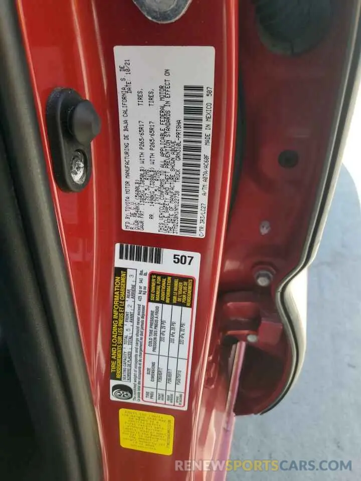 13 fotografías del automóvil dañado 3TMDZ5BN1NM122738 TOYOTA TACOMA 2022