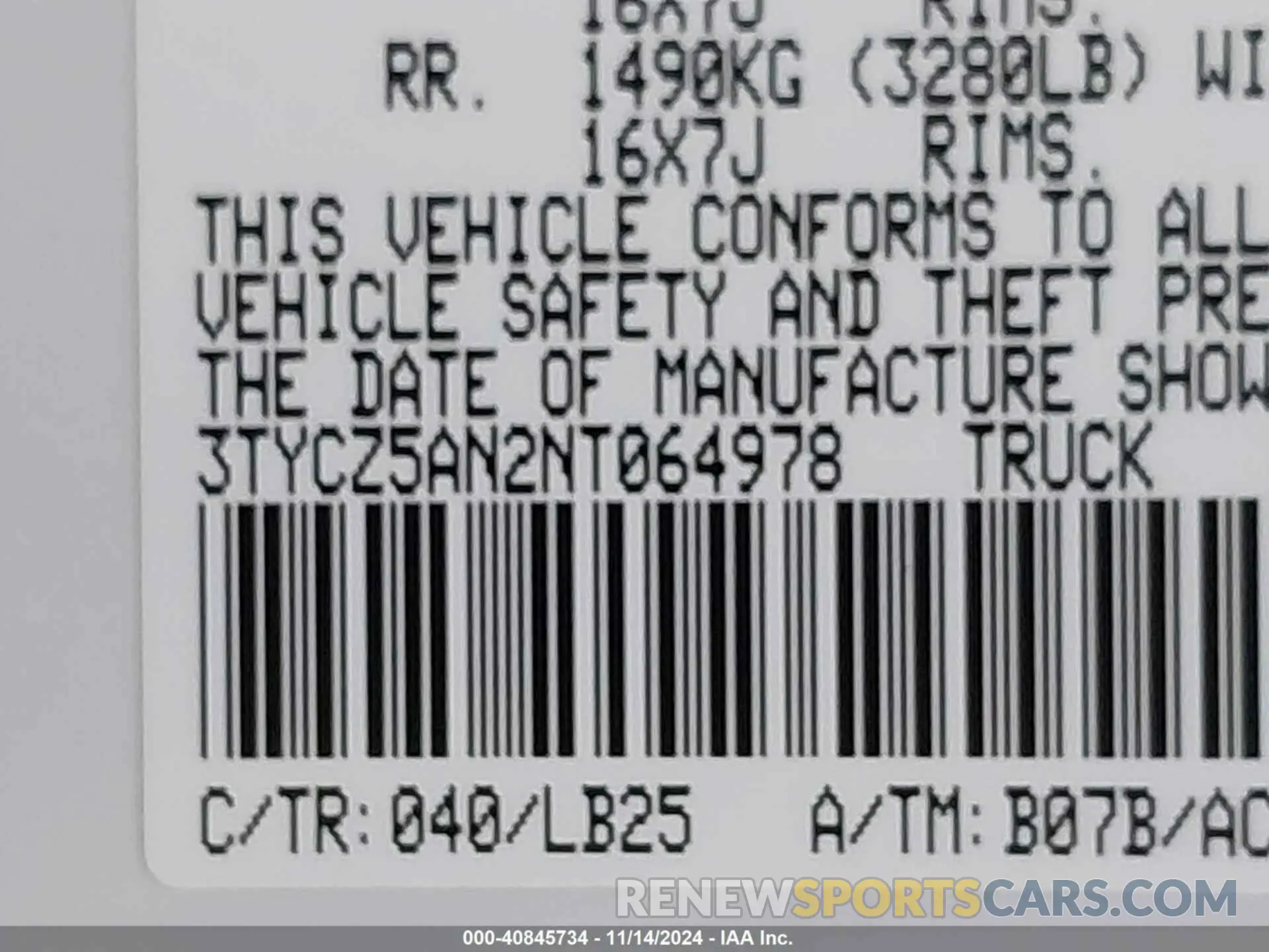 9 fotografías del automóvil dañado 3TYCZ5AN2NT064978 TOYOTA TACOMA 2022