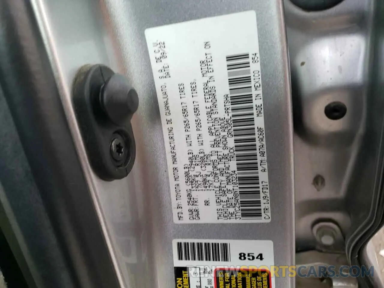 14 fotografías del automóvil dañado 3TYCZ5AN8NT103234 TOYOTA TACOMA 2022