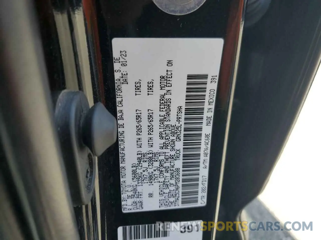 13 fotografías del automóvil dañado 3TMAZ5CN6PM203688 TOYOTA TACOMA 2023