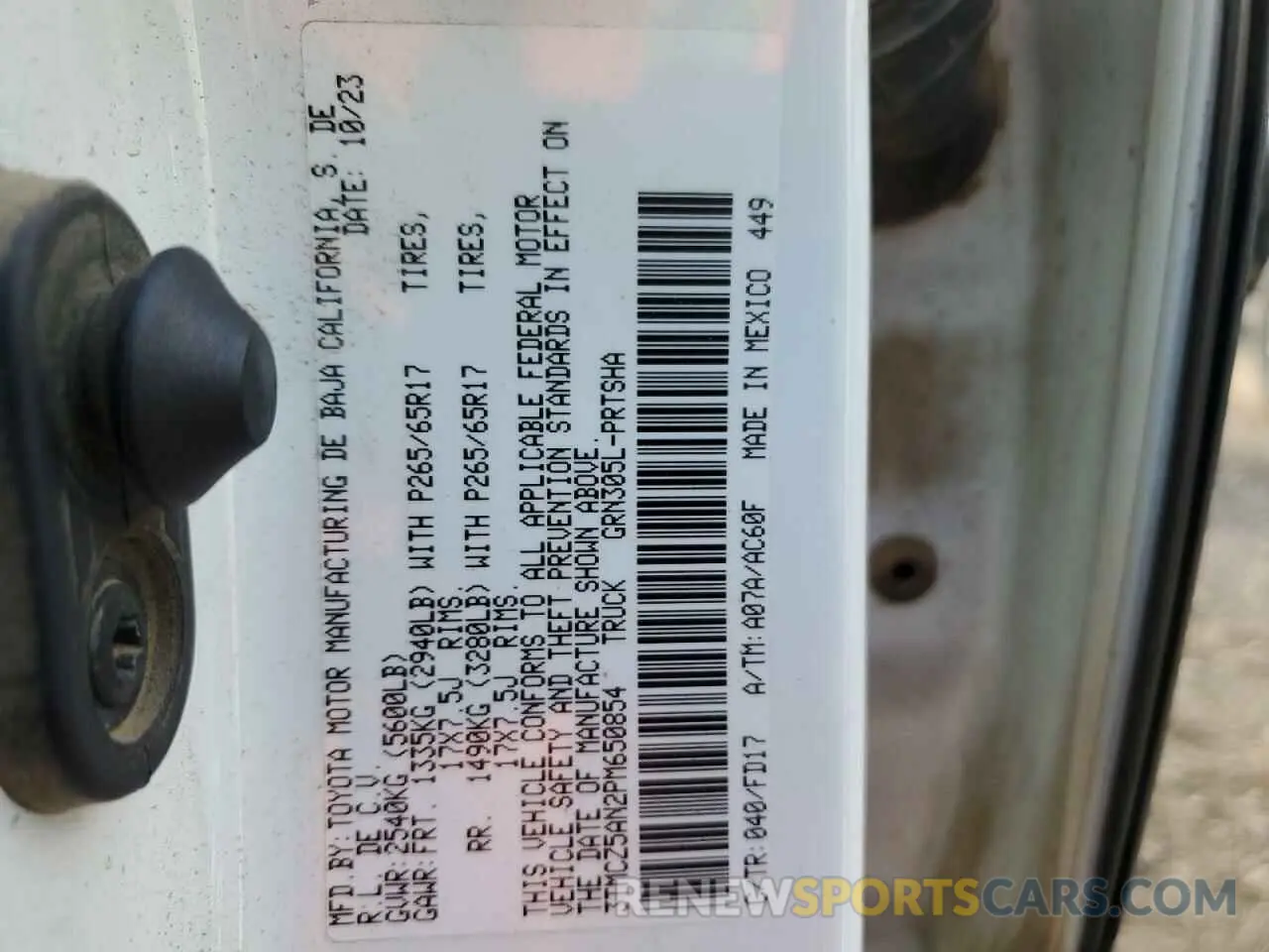 12 fotografías del automóvil dañado 3TMCZ5AN2PM650854 TOYOTA TACOMA 2023