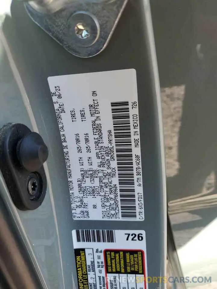 12 fotografías del automóvil dañado 3TMCZ5AN5PM609604 TOYOTA TACOMA 2023