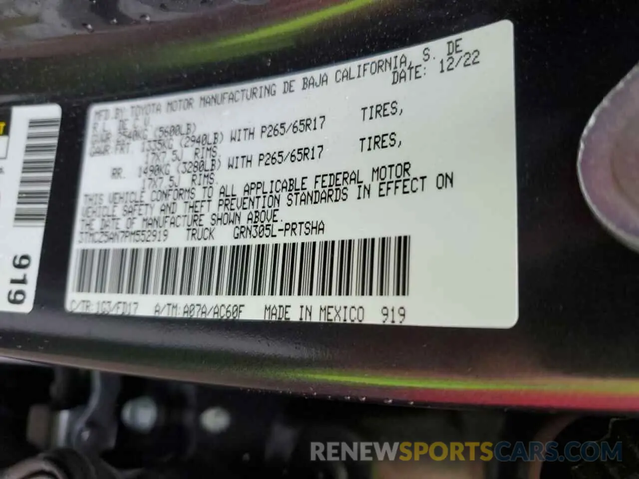 13 fotografías del automóvil dañado 3TMCZ5AN7PM552919 TOYOTA TACOMA 2023