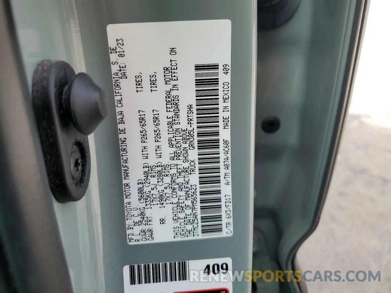 14 fotografías del automóvil dañado 3TMCZ5AN7PM565623 TOYOTA TACOMA 2023