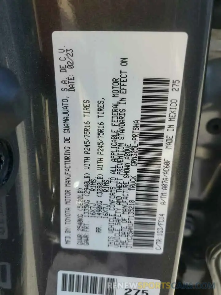 14 fotografías del automóvil dañado 3TYCZ5AN1PT135218 TOYOTA TACOMA 2023