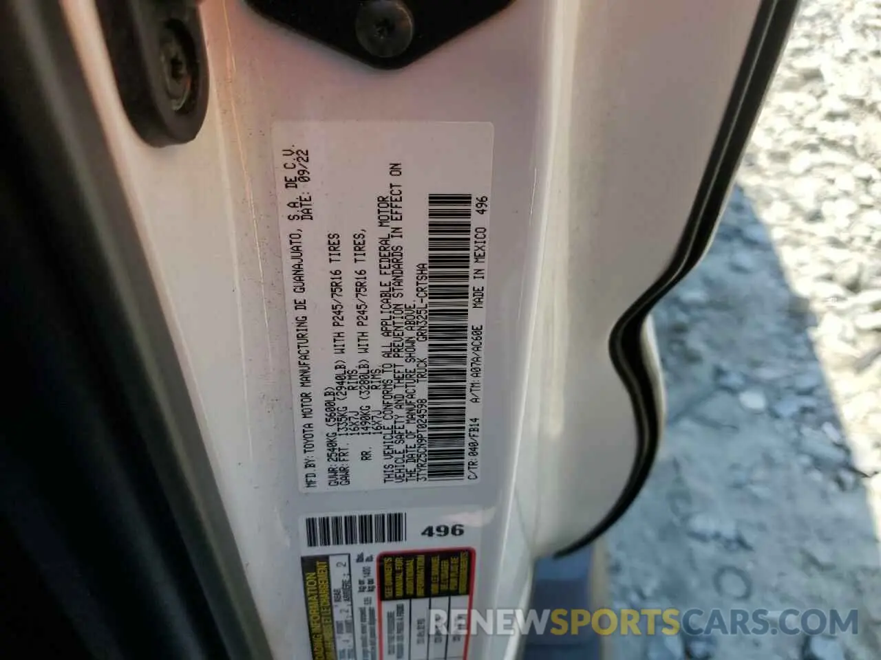 12 fotografías del automóvil dañado 3TYRZ5CN9PT024598 TOYOTA TACOMA 2023