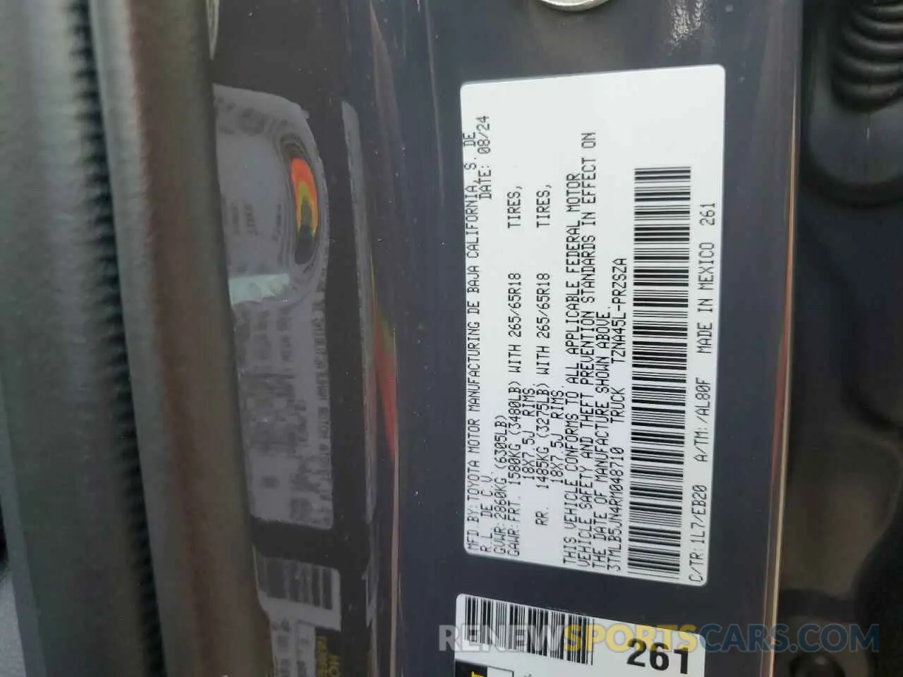 12 fotografías del automóvil dañado 3TMLB5JN4RM048710 TOYOTA TACOMA 2024
