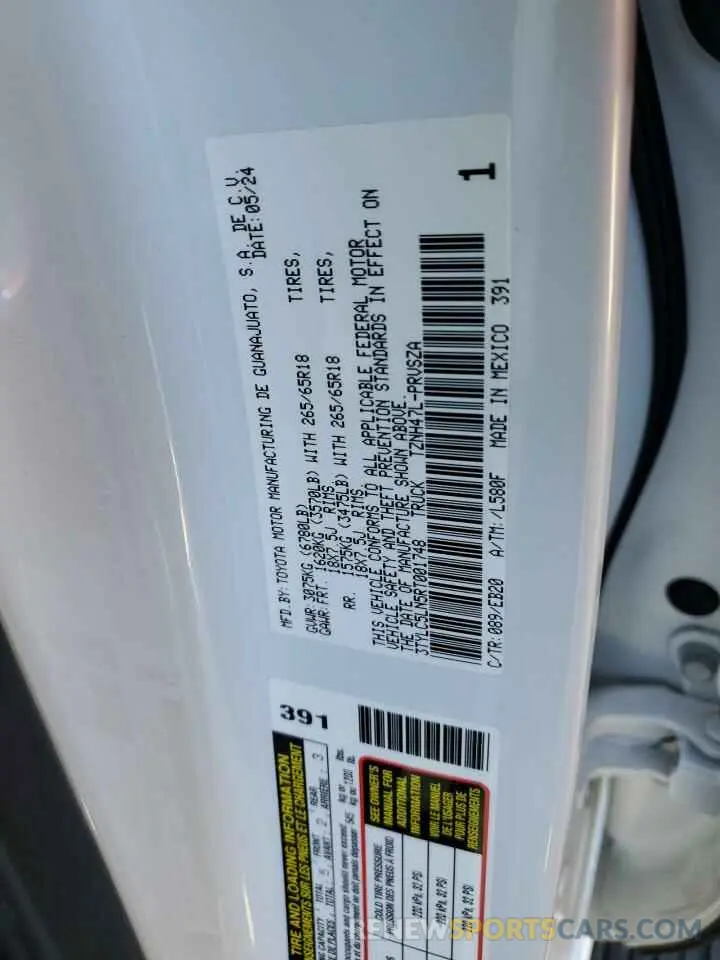 12 fotografías del automóvil dañado 3TYLC5LN5RT001748 TOYOTA TACOMA 2024