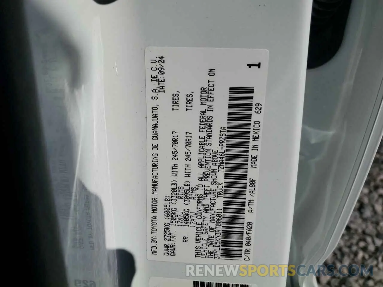 12 fotografías del automóvil dañado 3TYLD5KN3RT006011 TOYOTA TACOMA 2024