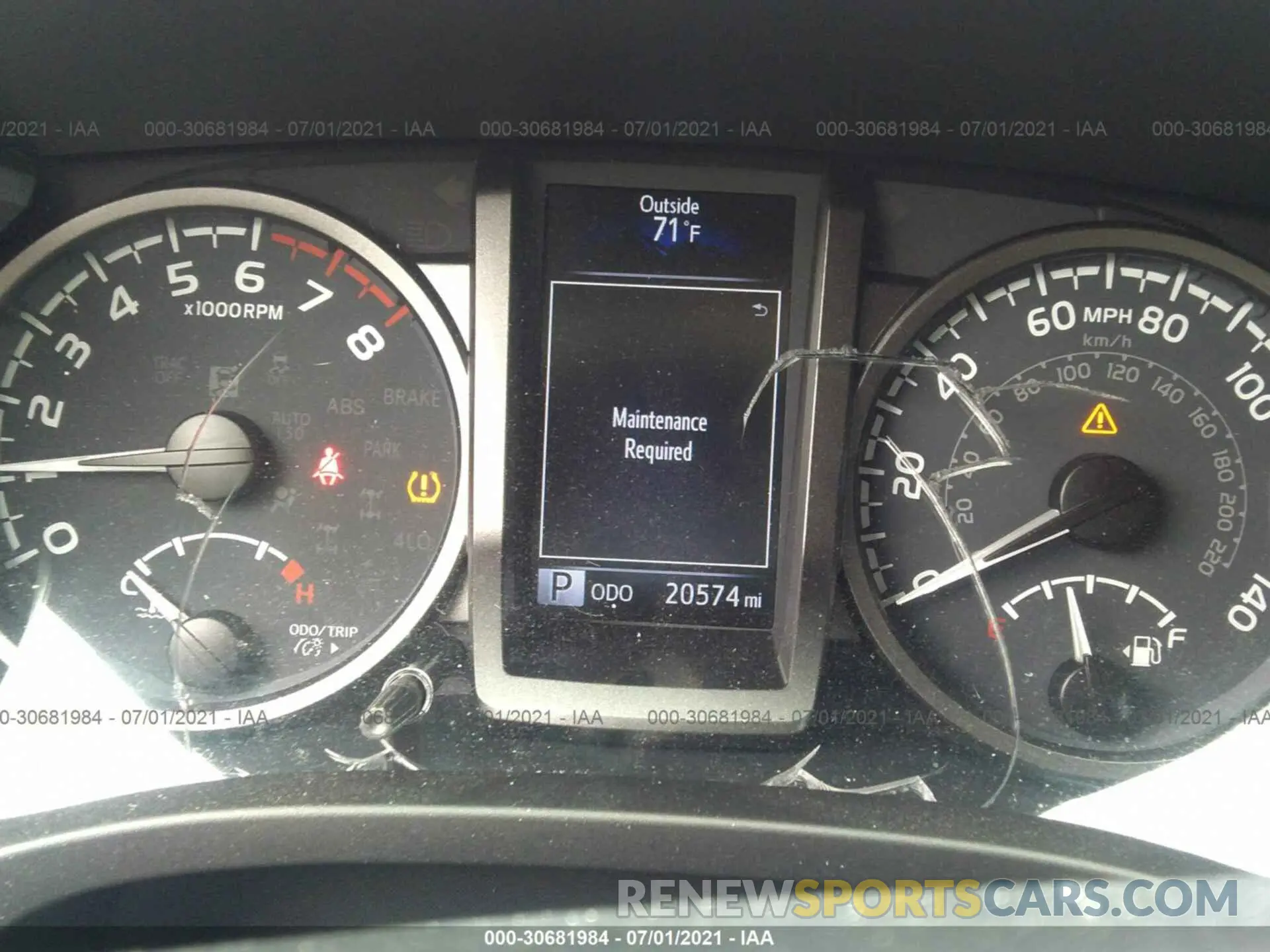 7 fotografías del automóvil dañado 3TMCZ5AN0LM322519 TOYOTA TACOMA 4WD 2020