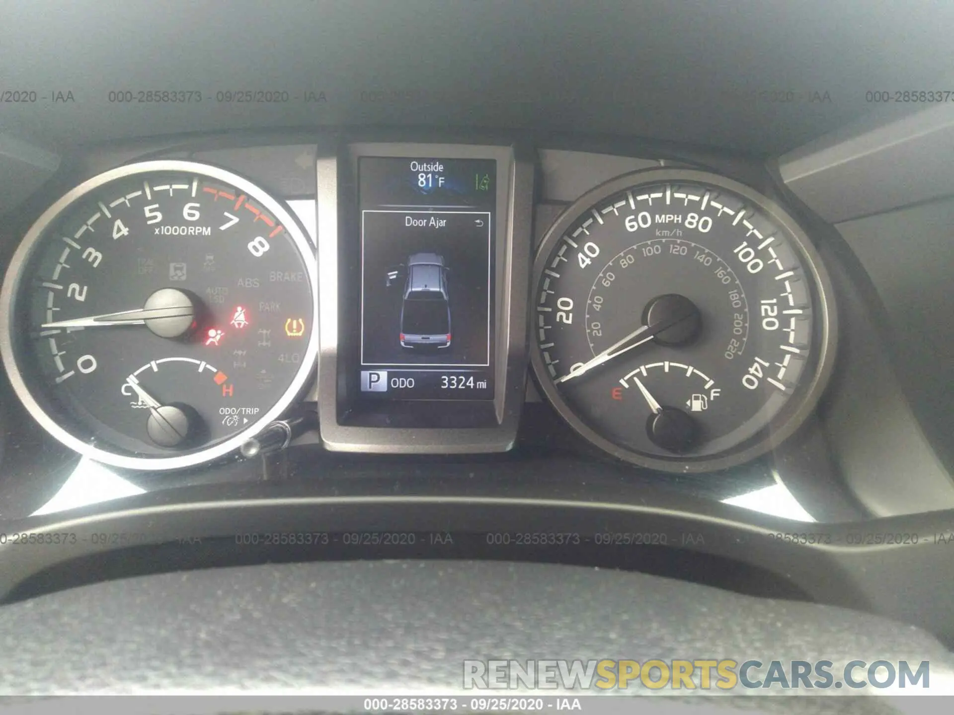 7 fotografías del automóvil dañado 3TMCZ5AN7LM324316 TOYOTA TACOMA 4WD 2020