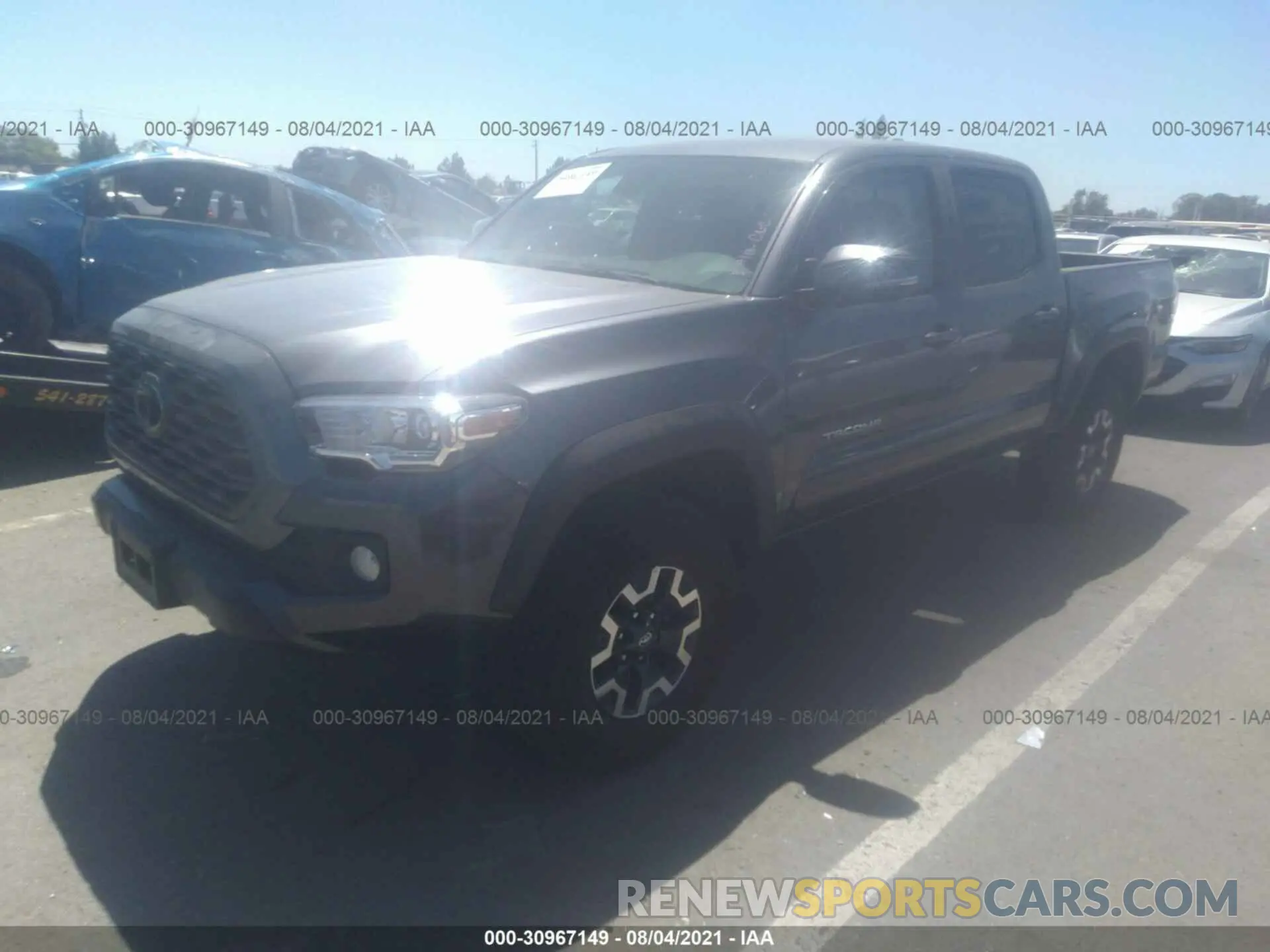 2 fotografías del automóvil dañado 3TMCZ5ANXMM399707 TOYOTA TACOMA 4WD 2021