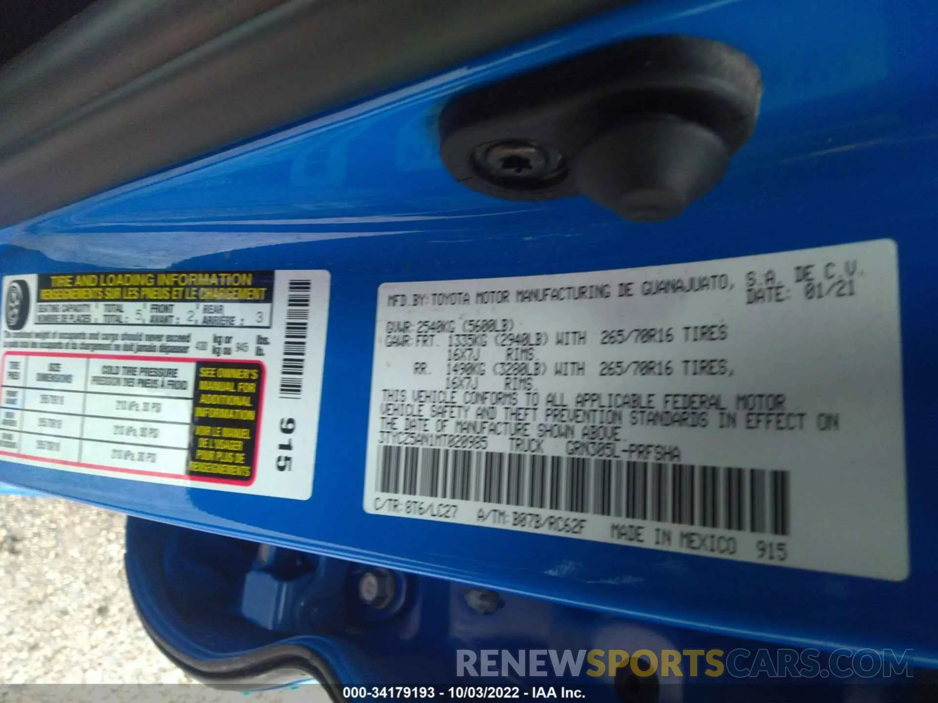 9 fotografías del automóvil dañado 3TYCZ5AN1MT020985 TOYOTA TACOMA 4WD 2021