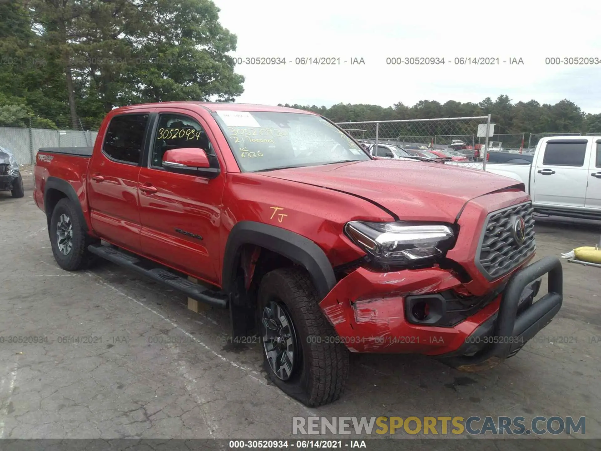 1 fotografías del automóvil dañado 3TYCZ5ANXMT023223 TOYOTA TACOMA 4WD 2021