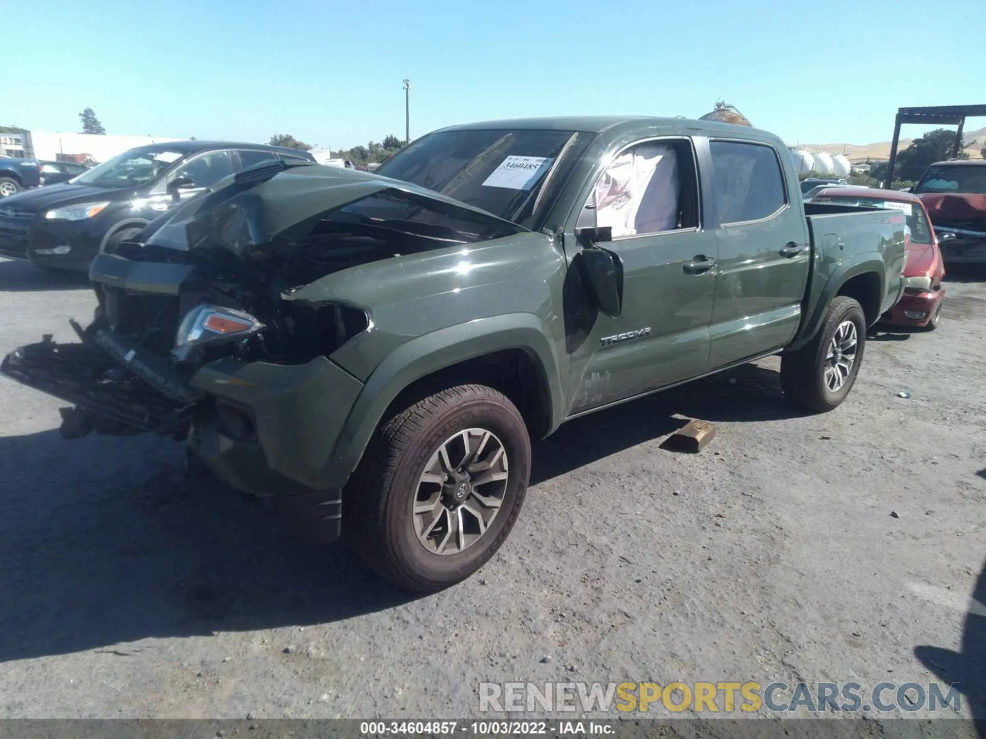 2 fotografías del automóvil dañado 3TMCZ5AN8NM485115 TOYOTA TACOMA 4WD 2022