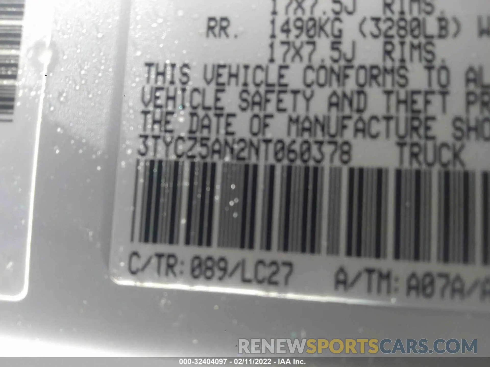 9 fotografías del automóvil dañado 3TYCZ5AN2NT060378 TOYOTA TACOMA 4WD 2022