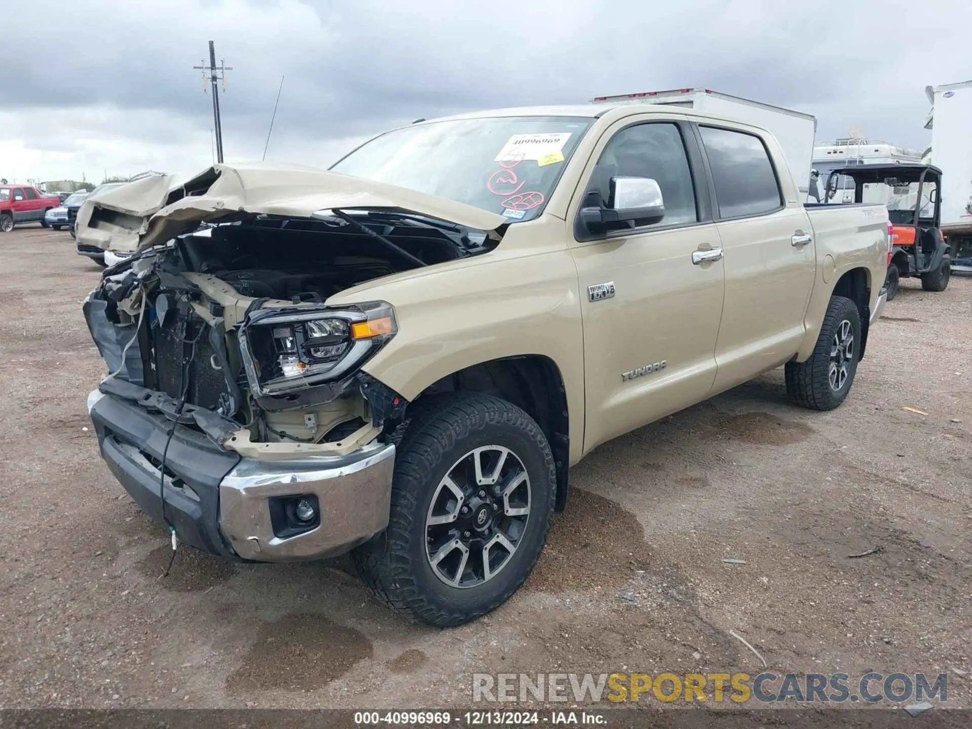 2 fotografías del automóvil dañado 5TFHY5F12KX837514 TOYOTA TUNDRA 2019