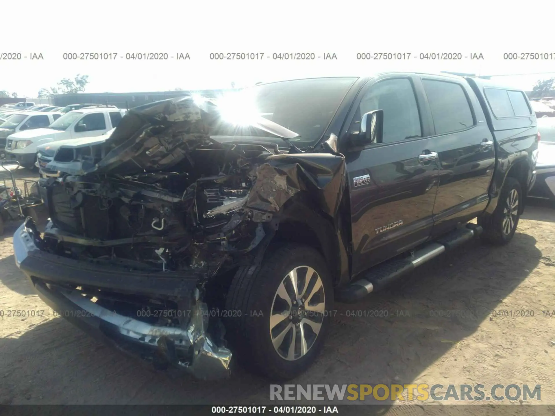 2 fotografías del automóvil dañado 5TFHY5F16KX802328 TOYOTA TUNDRA 2019