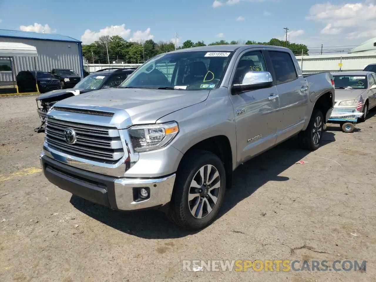2 fotografías del automóvil dañado 5TFHY5F17KX805464 TOYOTA TUNDRA 2019