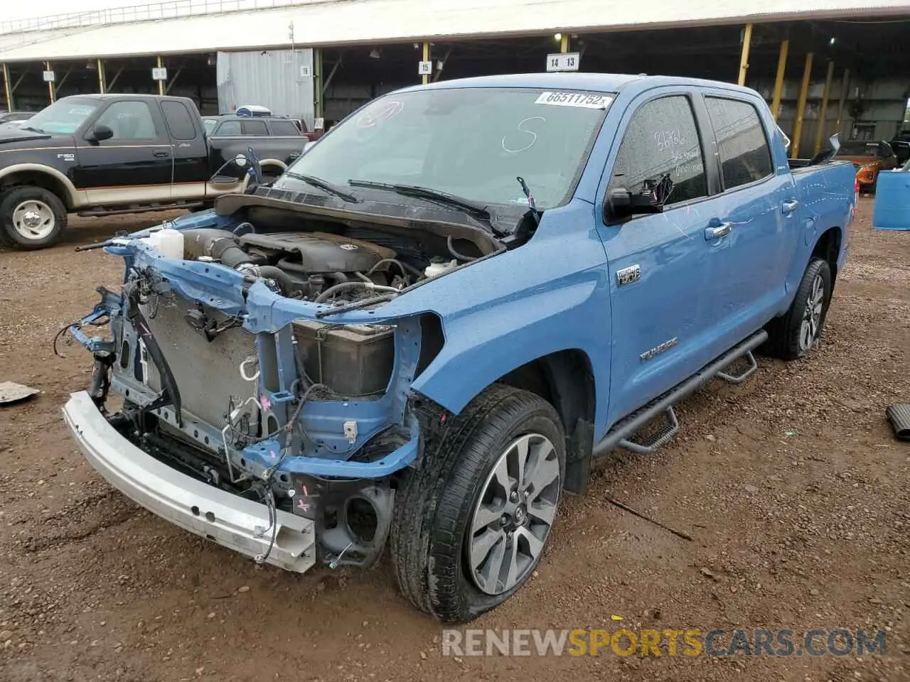2 fotografías del automóvil dañado 5TFHY5F11LX930980 TOYOTA TUNDRA 2020