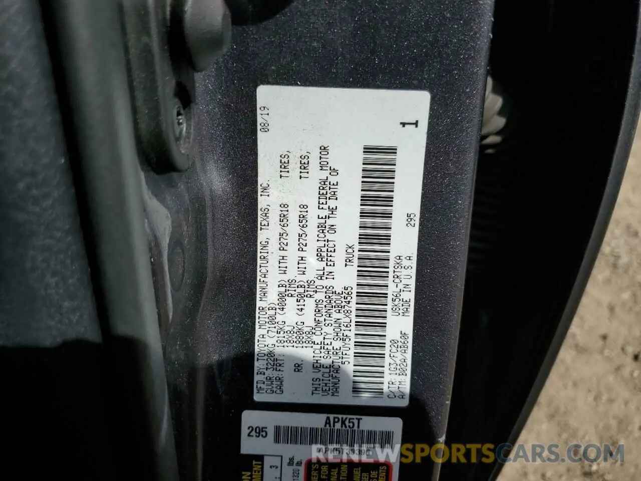 13 fotografías del automóvil dañado 5TFUY5F16LX874565 TOYOTA TUNDRA 2020