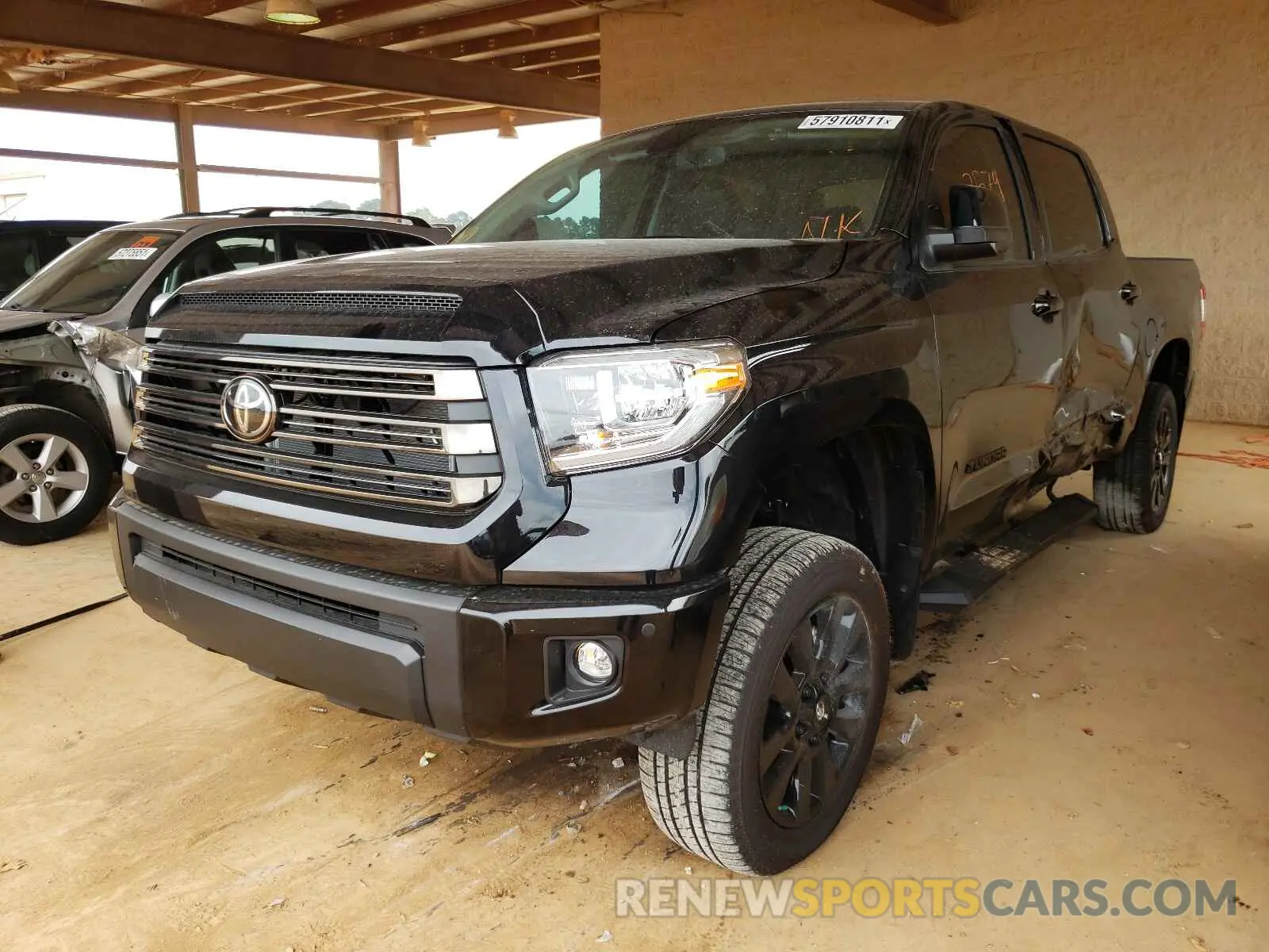 2 fotografías del automóvil dañado 5TFHY5F18MX009650 TOYOTA TUNDRA 2021