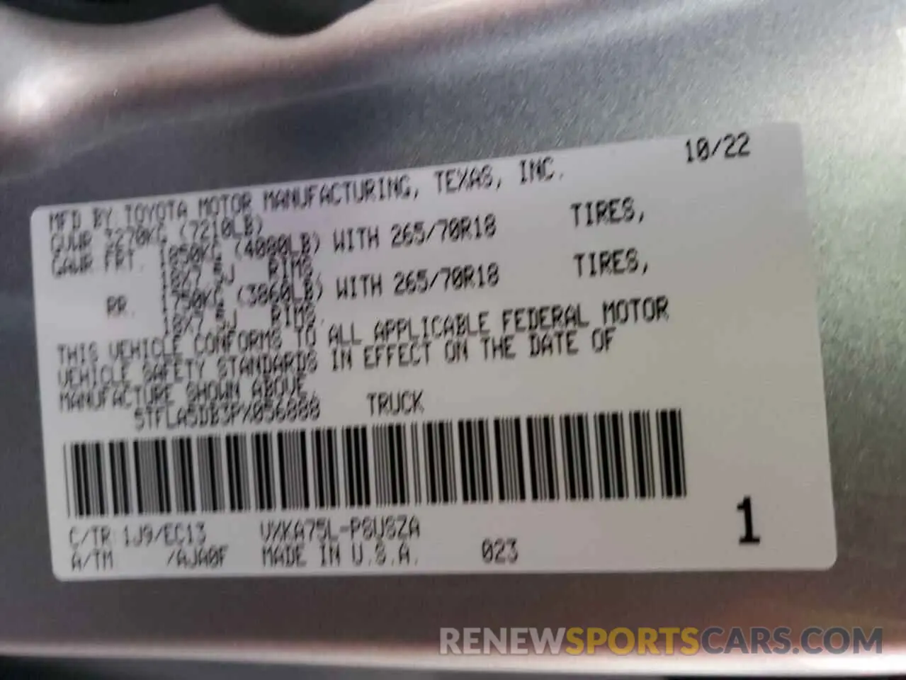 13 fotografías del automóvil dañado 5TFLA5DB3PX056888 TOYOTA TUNDRA 2023