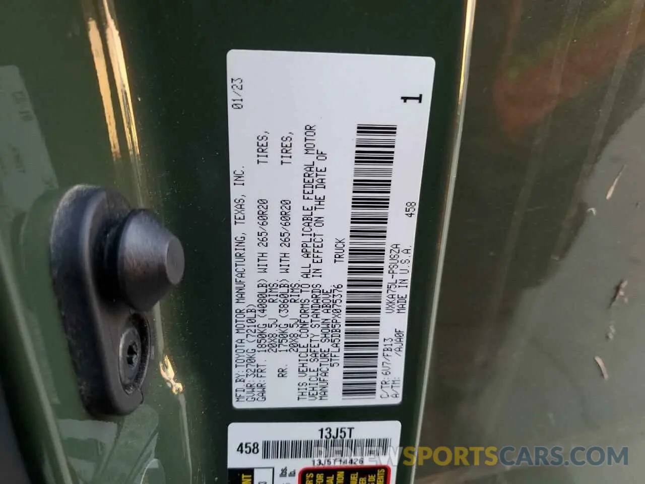 13 fotografías del automóvil dañado 5TFLA5DB5PX075376 TOYOTA TUNDRA 2023