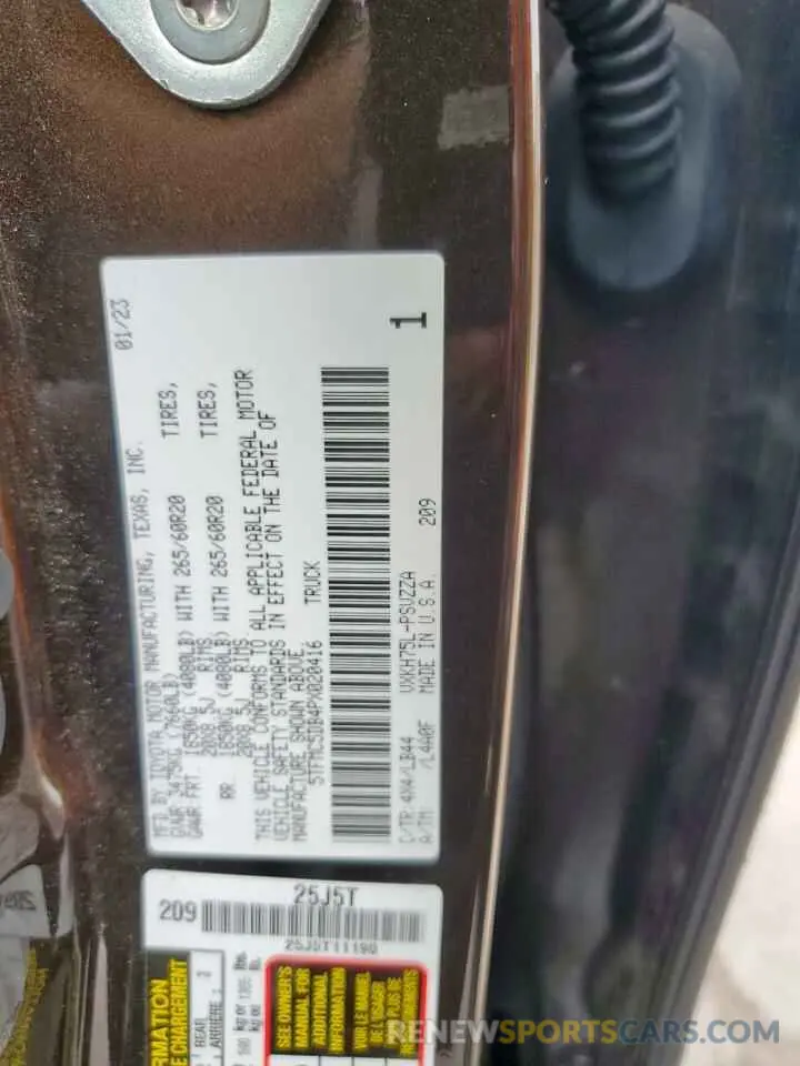 14 fotografías del automóvil dañado 5TFMC5DB4PX020416 TOYOTA TUNDRA 2023