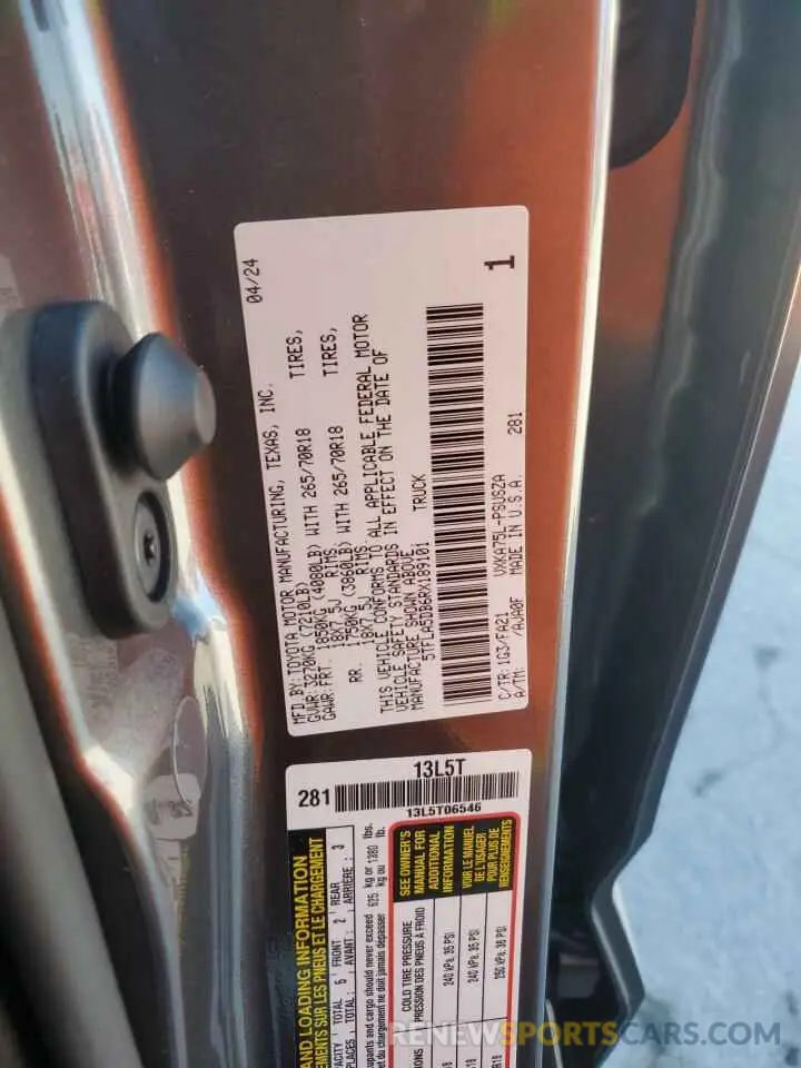 12 fotografías del automóvil dañado 5TFLA5DB6RX189101 TOYOTA TUNDRA 2024
