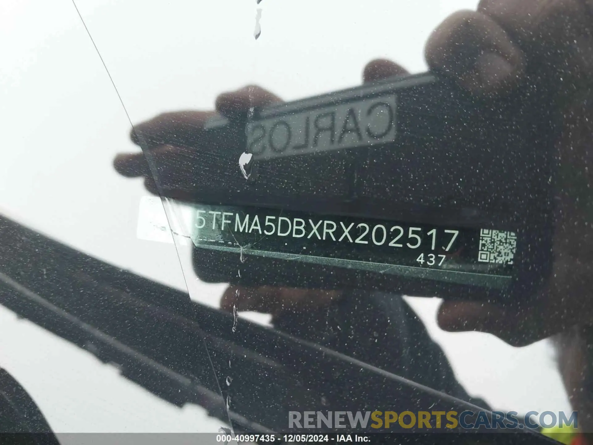 9 fotografías del automóvil dañado 5TFMA5DBXRX202517 TOYOTA TUNDRA 2024