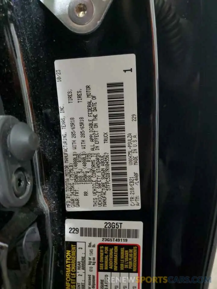 13 fotografías del automóvil dañado 5TFPC5DB7RX045567 TOYOTA TUNDRA 2024