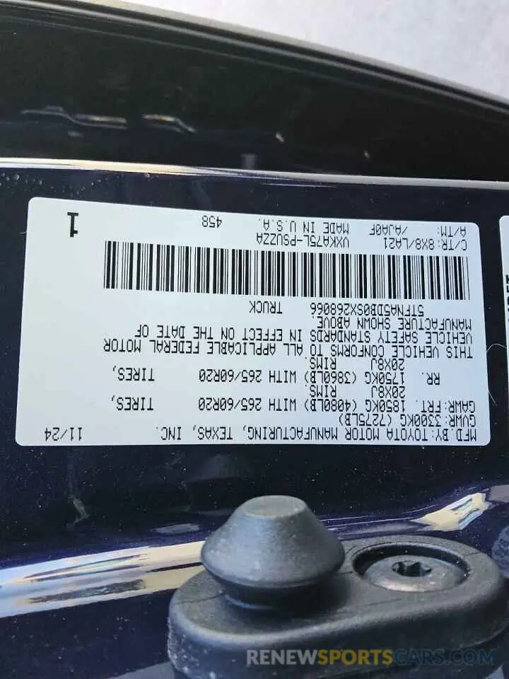 12 fotografías del automóvil dañado 5TFNA5DB0SX268066 TOYOTA TUNDRA 2025