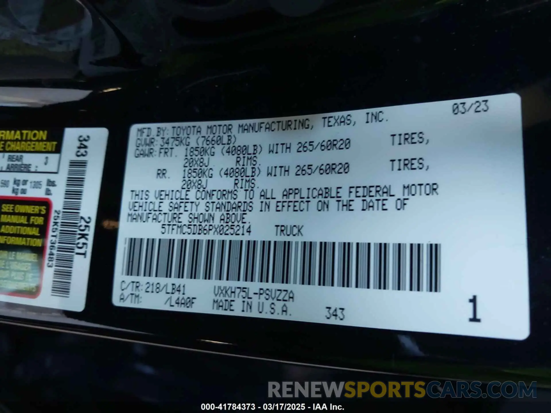 9 fotografías del automóvil dañado 5TFMC5DB6PX025214 TOYOTA TUNDRA HYBRID 2023