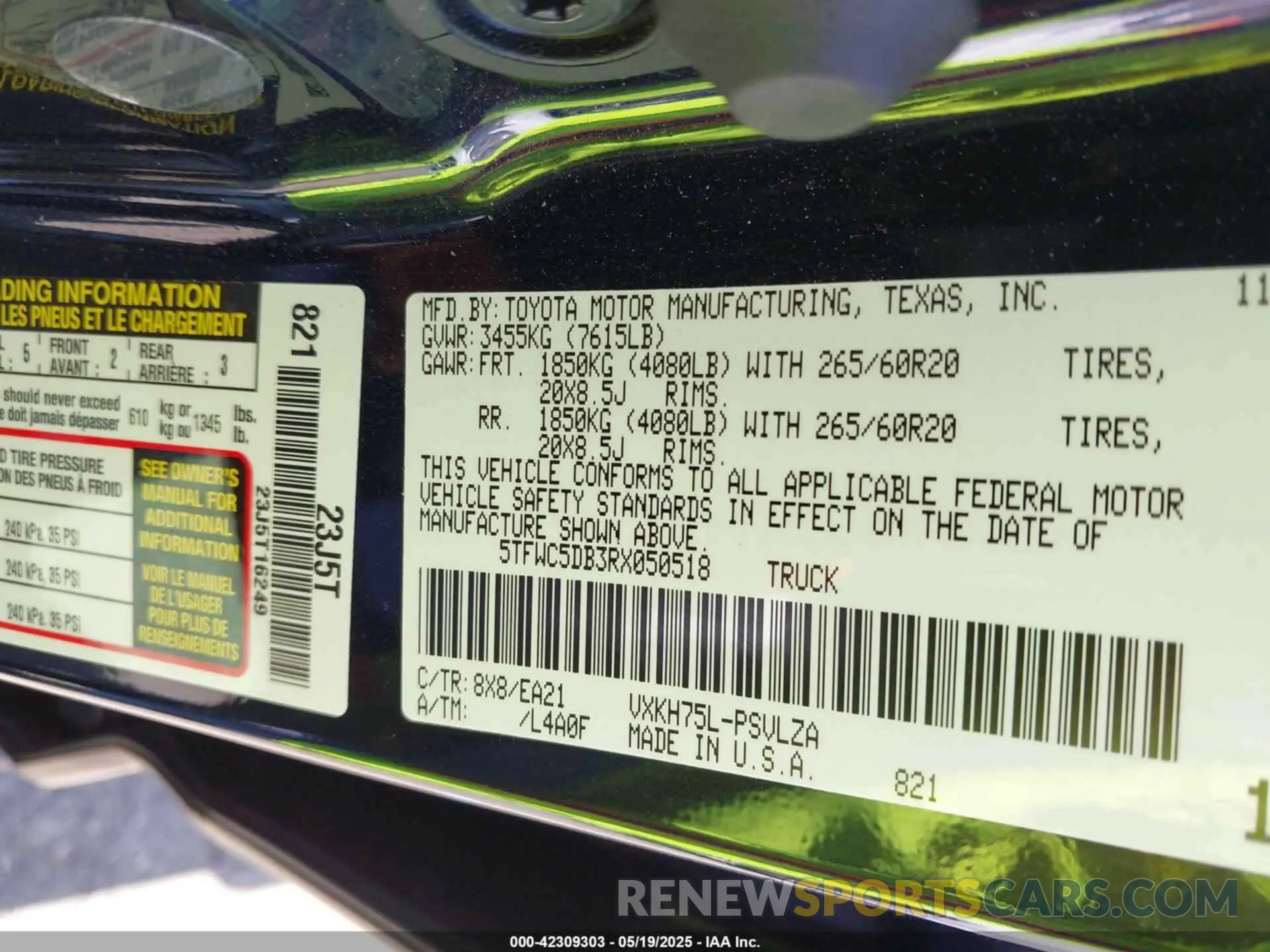 9 fotografías del automóvil dañado 5TFWC5DB3RX050518 TOYOTA TUNDRA HYBRID 2024