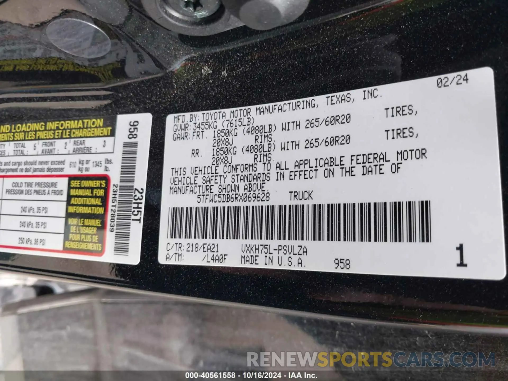 9 fotografías del automóvil dañado 5TFWC5DB6RX069628 TOYOTA TUNDRA HYBRID 2024